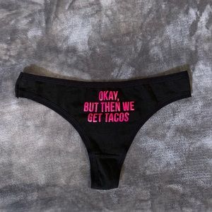 🟥Clearance! 3/$12! NWOT Black funny/suggestive thong underwear